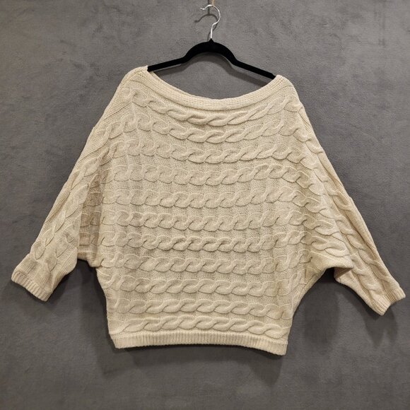 Military‎ Hippie Mohair Cable Knit Dolman Sweater Size L/XL Mohair Fisherman - Picture 1 of 5
